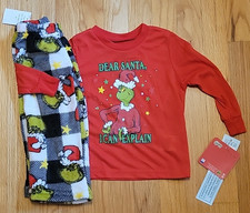 NEW The Grinch Who Stole Christmas Toddler 2T 2 Piece Pajama Set Dear Santa