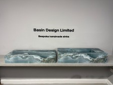 Bathroom bespoke tiled sink with matching shelf 1000mm