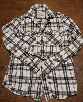 American Eagle Outfitters Shirt Men S Flannel Plaid Long Sleeve Pockets