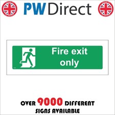 SIGN Fire Exit Only Running Man Emergency Workplace School Public FS042M