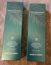 THE FACE SHOP Everyday Mineral Sunscreen SPF 50, 1.7oz, Qty Of 2; Exp 2/2026