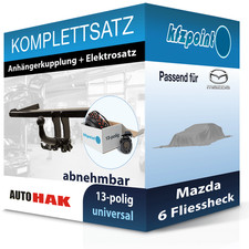 AUTO HAK Anhängekupplung abnehmbar und E-Satz für Mazda 6 Fliessheck 02-08 neu