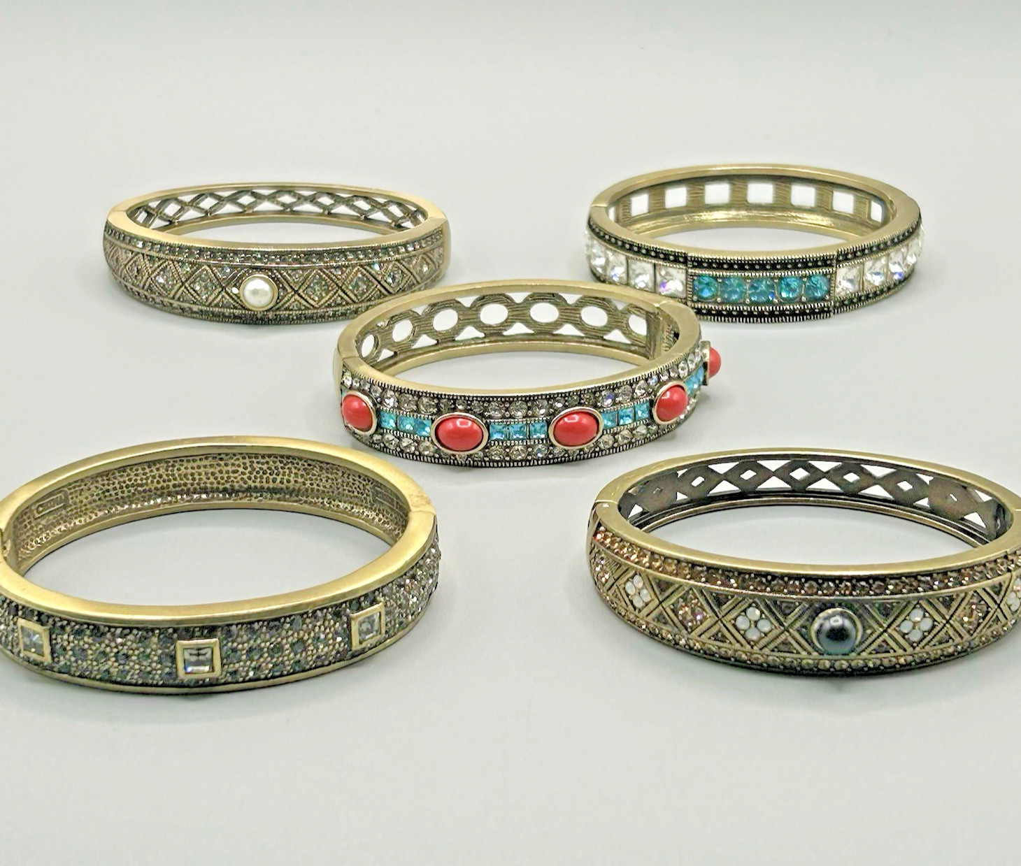 HEIDI DAUS Hinged Stackable Bracelet w Dark Cogna… - image 9