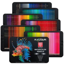 KALOUR Professional Watercolor Pencils, 180 Colors Set, Water-Soluble