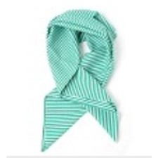Unique Vintage Green and White Striped Pin up 1950s Scarf New with Tags