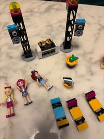 Lego Friends, 41105, Rock Stage, added 41004 and 41196, rehearsal stage and bus