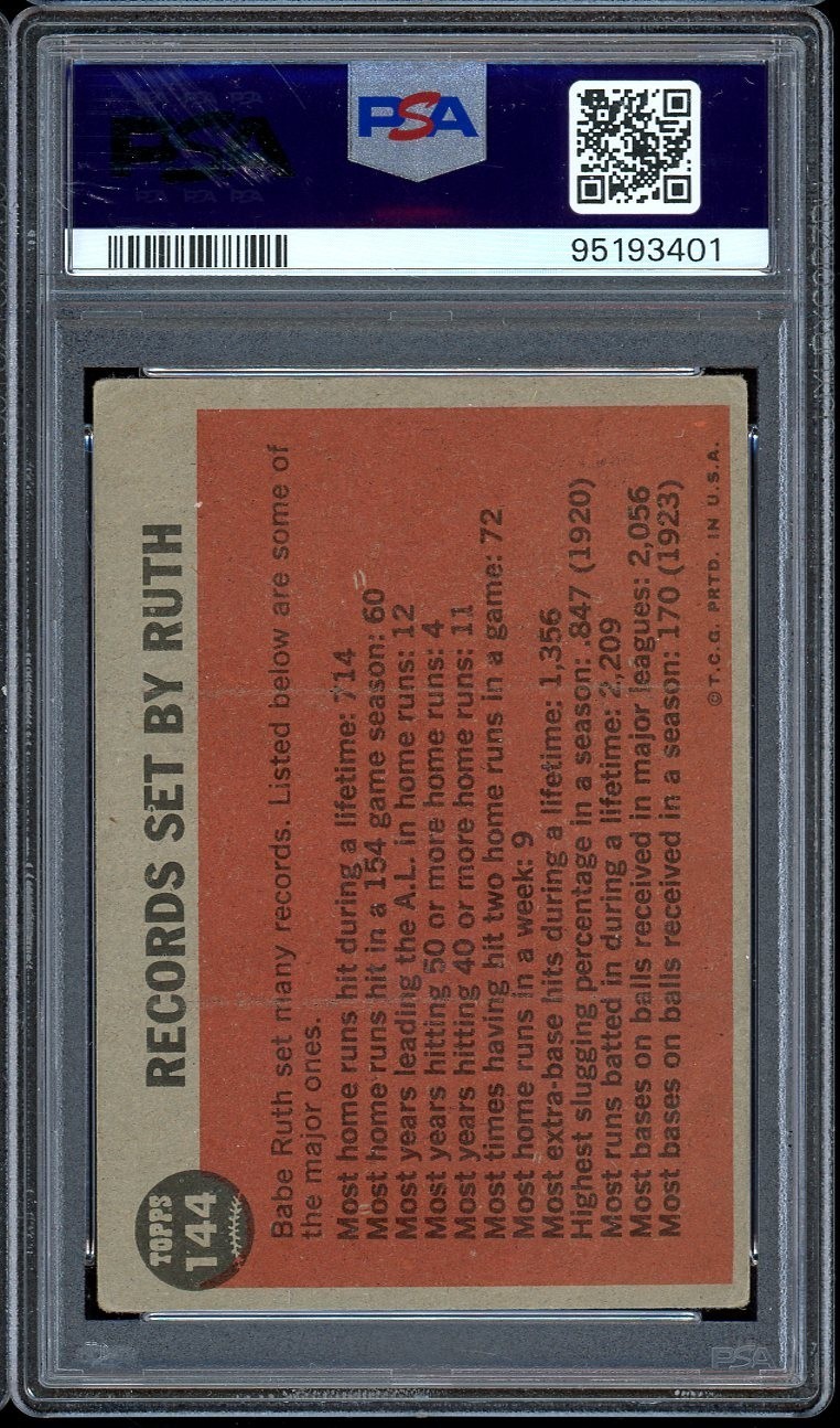 1962 Topps Baseball #144 Farewell Speech PSA 1.5 view 2