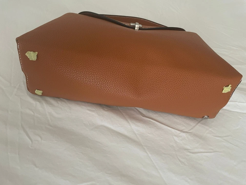 Toteme t lock clutch bag (Small) in Tan - - Image 3 of 4