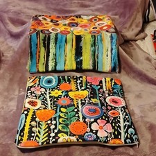 Set of 2 Multicolorful Floral Zip Closure 17.5" X 18" Pillow Covers