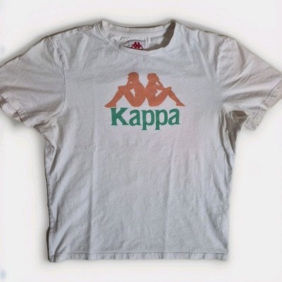 Kappa Logo T-Shirt Mens Large White Graphic Tee Streetwear Style RN174934