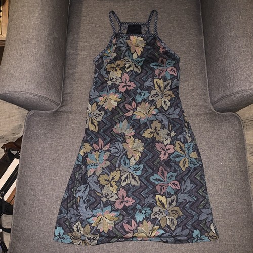 Prana Women's Sheath Dress Ardor High Neck Sleeveless Black Horchata Size S