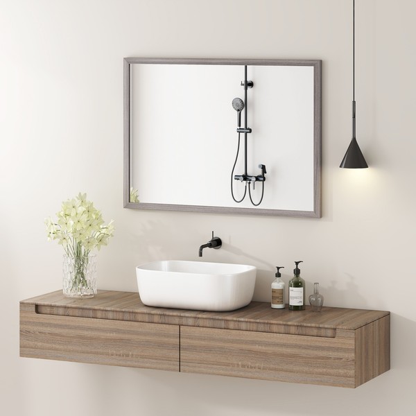 Homcom Wandspiegel, 50 X 70 Cm, Rechteckig Spiegel FüR Schlafzimmer Badezimmer-image