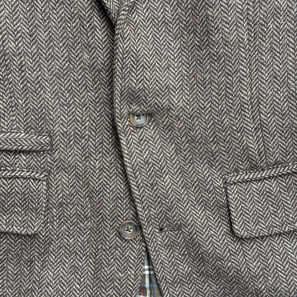 Blazer The Territory Ahead Para Hombres Grande Marrón Espiga Tweed Chaqueta Forrada a Cuadros Foto 4 de 4