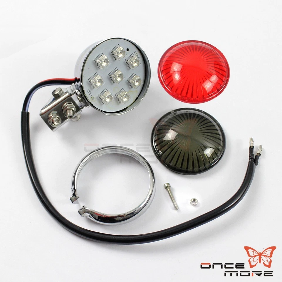 Luz trasera de freno LED universal para carcasa de acero cromado para moto Suzuki RM125 Foto 4 de 4