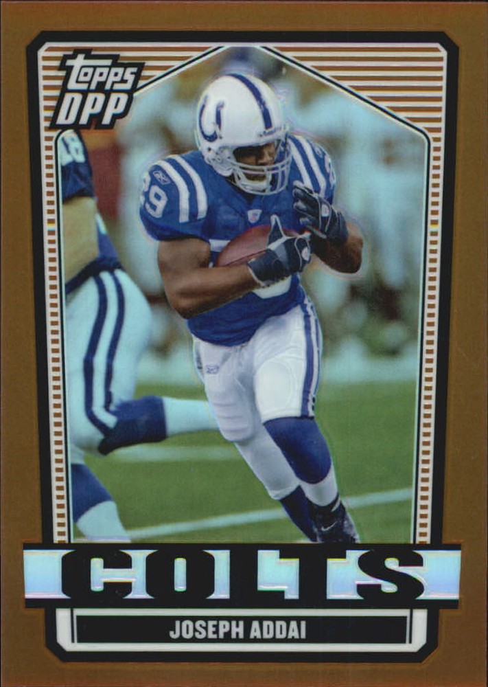 2007 Topps Draft Chrome Bronze Refractor Football Card #52 Joseph Addai /250