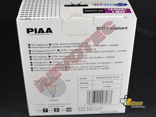 Piaa HB1 9004 Xtreme Blanco Plus Bombillas Halógenas de Repuesto Paquete Doble 19614 Foto 4 de 4