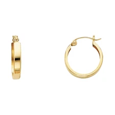 Ioka - 14K Gold 3mm Thickness Huggies Hinged Earrings