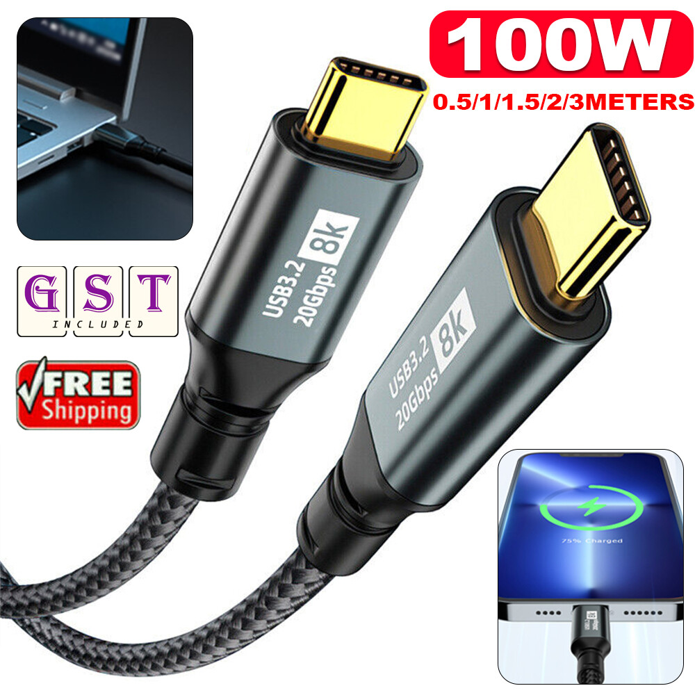 100W PD Type C USB C to USB C Cable Fast Charging Charger Cord for iPhone 15