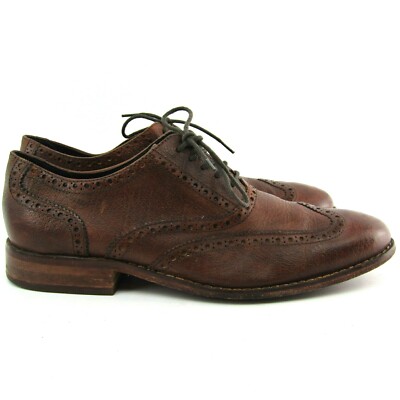 Cole Haan Air Colton Wing Tip Oxfords Shoes Distressed Brown 
