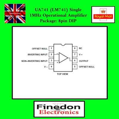 5 x LM741 Op Amp IC 741, UA741 General Purpose Single OP AMP IC
