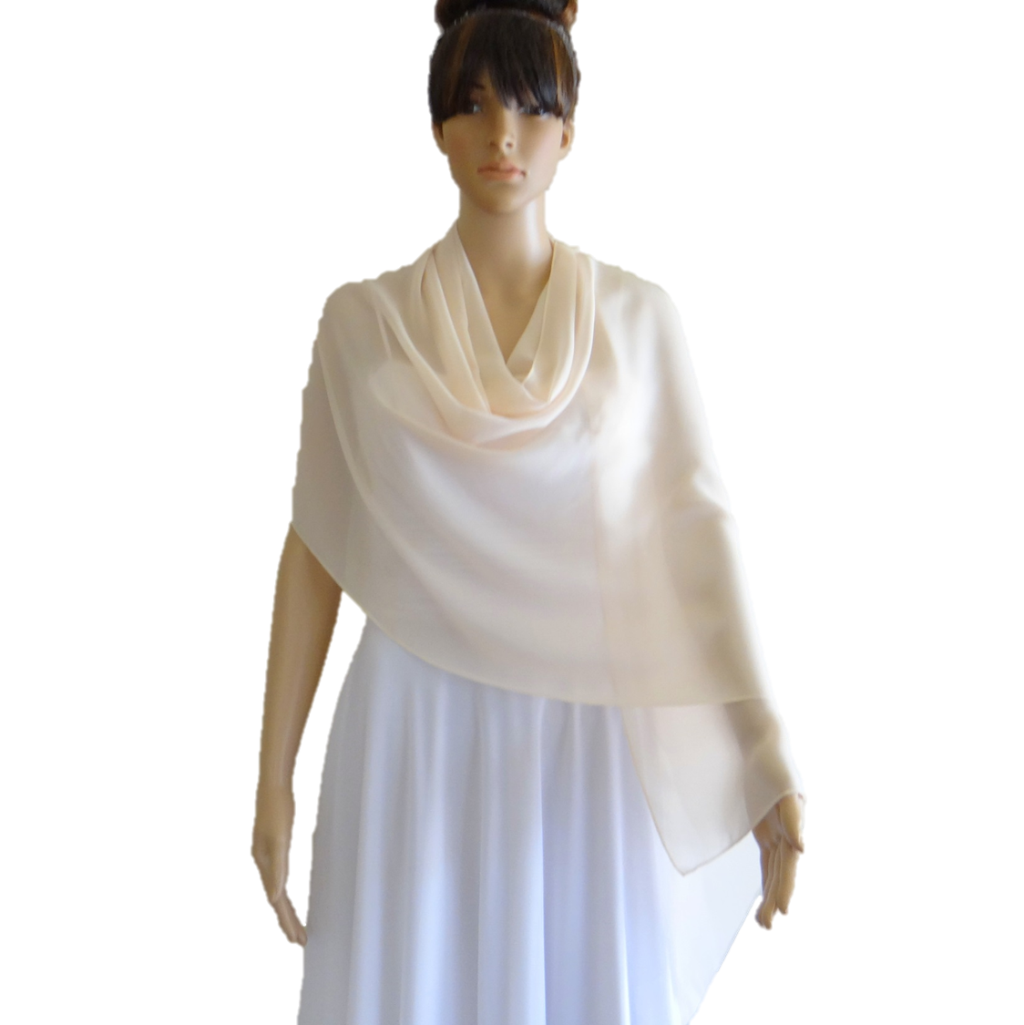 ivory chiffon shawl