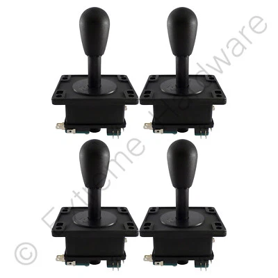 BAOLIAN 4 x Joystick Arcade Estilo Happ American Bat Top 4/8 Vías (Negro) JAMMA MAME Pi