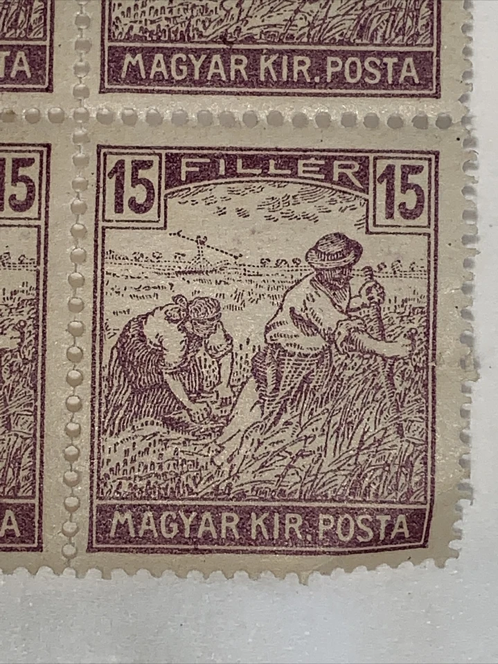 Hungría 1916 Sc# 114 Cosecha Trigo 15f Bloque De 4 MNH Foto 4 de 4