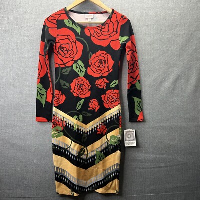 Lularoe Debbie Dress Womens XXS Elegant Sheath Long Sleeve Floral New | eBay