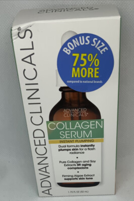 ADVANCED CLINICALS~~INSTANT PLUMPING COLLAGEN SERUM~~ FOR YOUR FACE 1.75 OZ NIB