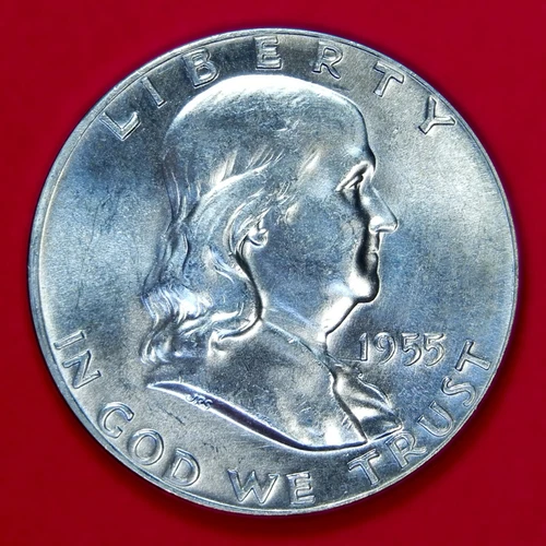 1955 FRANKLIN HALF DOLLAR SILVER PHILADELPHIA MINT UNCIRCULATED