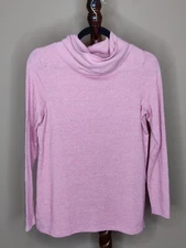 Max Studio women's XS cowl neck tunic sweater pink heathered long sleeve
