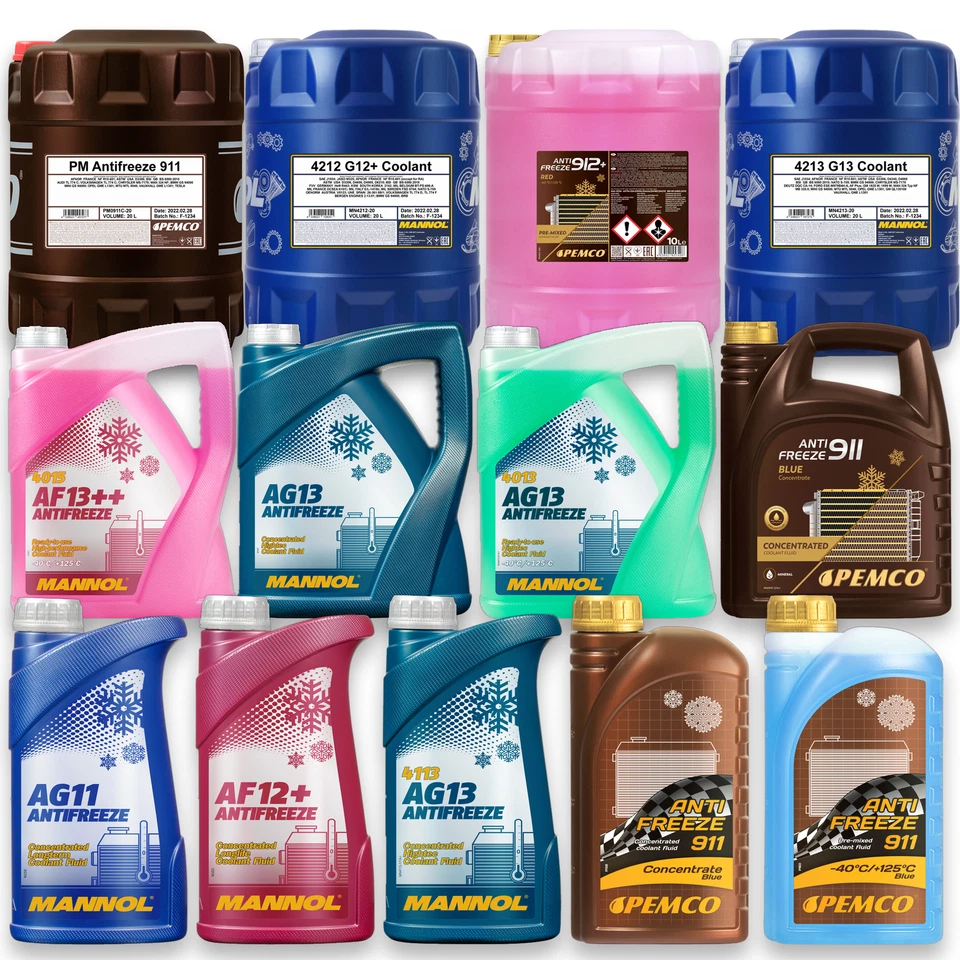 MANNOL PEMCO Kühlerfrostschutz Antifreeze Typen G11 G12 G12+ G13 G13+ 1-20 Liter - Bild 1 von 1