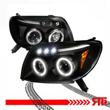 For 03-05 Toyota 4 Runner Dual Halo Projector Headlights Black Housing TRD Sport