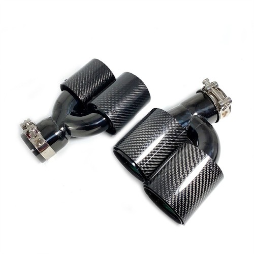 1 Pair Dual Exhaust Tip Carbon Fiber M Tailpipe For BMW 525i 528i 530i G30 G31 - Bild 8 von 12