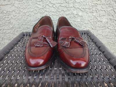 Allen Edmonds Burgundy Grayson Tassel Leather Loafers 10 s-l400.jpg main image 3