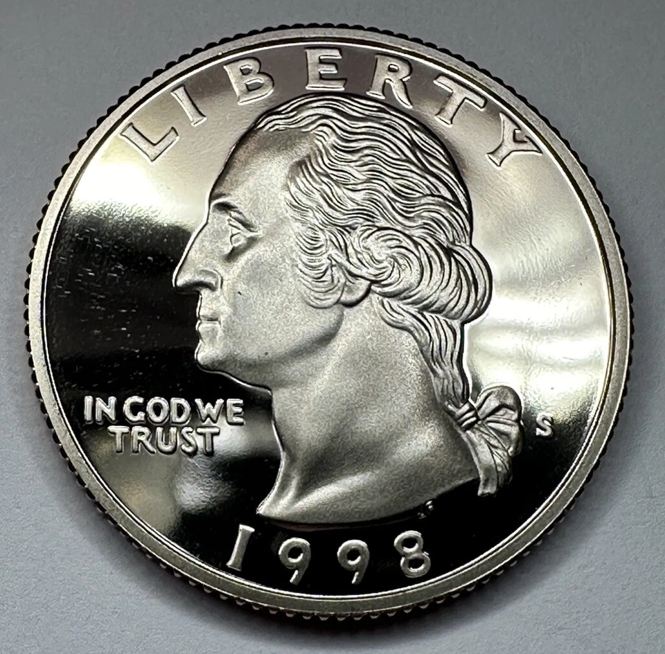 1998-S Washington GEM PROOF Quarter 25Cent Coin from US Mint Proof Set Very Nice - Image 4 of 4