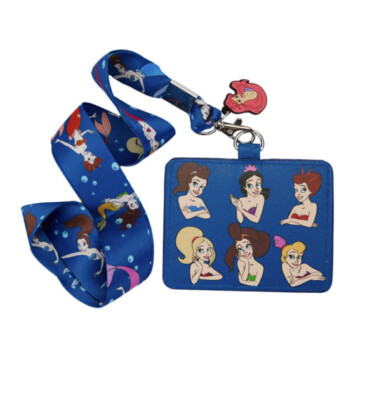 Loungefly Disney The Little Mermaid Sisters Lanyard with Charm and Cardholder