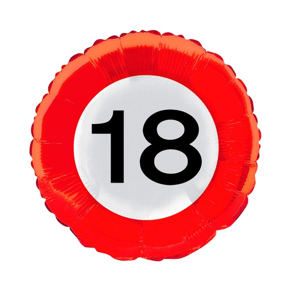 "Folienballon 45Cm \"Verkehrsschild 18\" Luftballon Geburtstag Party Happy Birthday"-image
