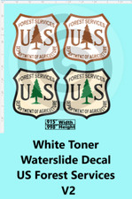 White Toner 1:24 Waterslide Decal US Forest Services V2