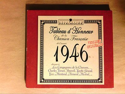 SELTENE CD / EHRENBILD DES FRANZÖSISCHEN LIEDES 1946 / TOP ZUSTAND