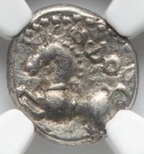 NGC XF CELTIC GAUL Sequani Ancient France 1st Century BC Celts Silver Horse Coin
