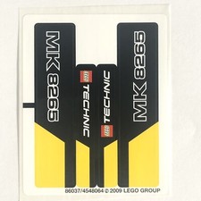 LEGO STICKER SHEET 8265 Caricatore Frontale Technic Adesivi Decalcomanie Costruzione