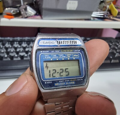 RARE Vintage 1980 Casio H104 Digital Melody Alarm Watch, Made in