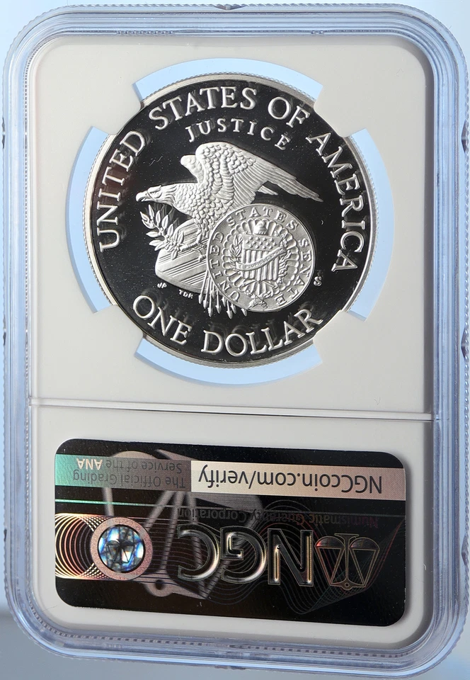 1998 S UNITED STATES JUSTICE Robert F Kennedy Proof Silver Dollar Coin i106251 - Image 4 of 4