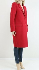 Gianni Feraud Femme Premium Red Wool Long Trench Coat Parka Jacket Uk 12 40 £265