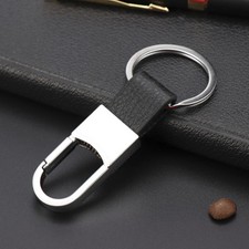 Creative Metal Leather Key Chain Ring Fob Keyfob Car Keyring Keychain Men's Gift