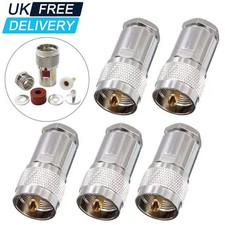 5X PL259 UHF Plug Male Clamp Type Compression for RG213 LMR400 RG8 Replacement