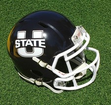 UTAH STATE AGGIES NAVY  + WHITE MASK FOOTBALL MINI HELMET