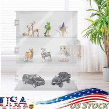 Acrylic Display Case Clear for 3Tier Dustproof Toy Showcase Holder Display Shelf