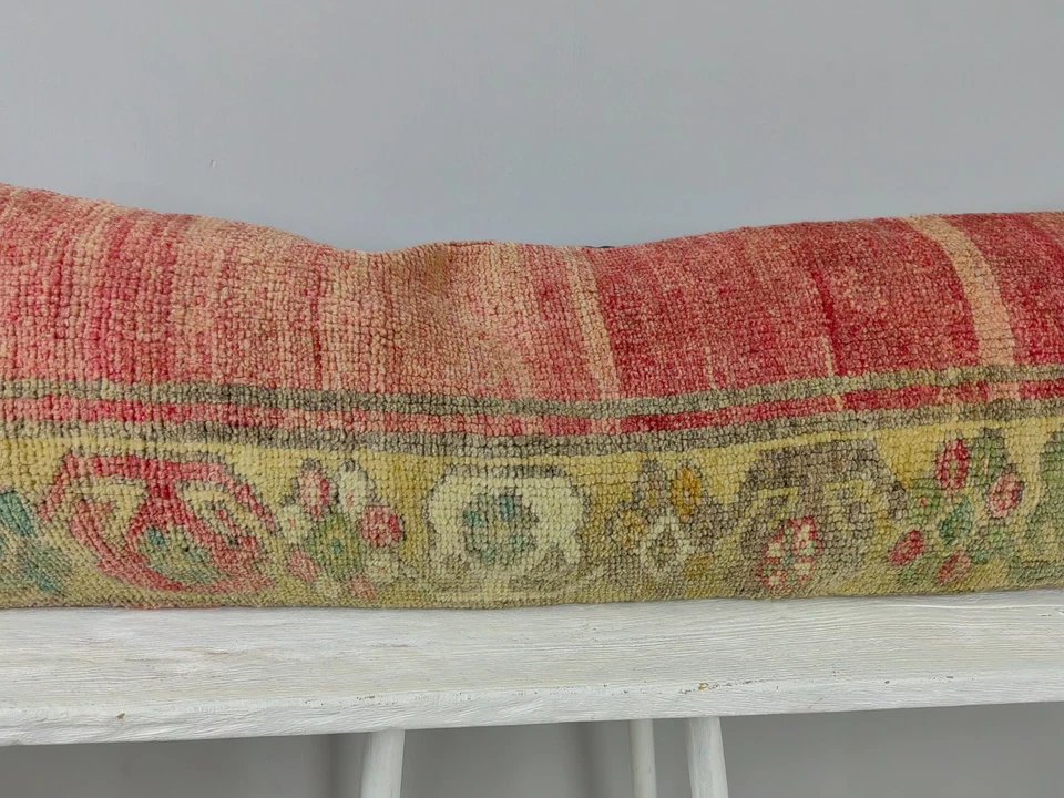 LONG BOLSTER PILLOW TURKISH RUG PILLOW LONG BED PILLOW LONG LUMBAR PILLOW DECOR - Image 4 of 4
